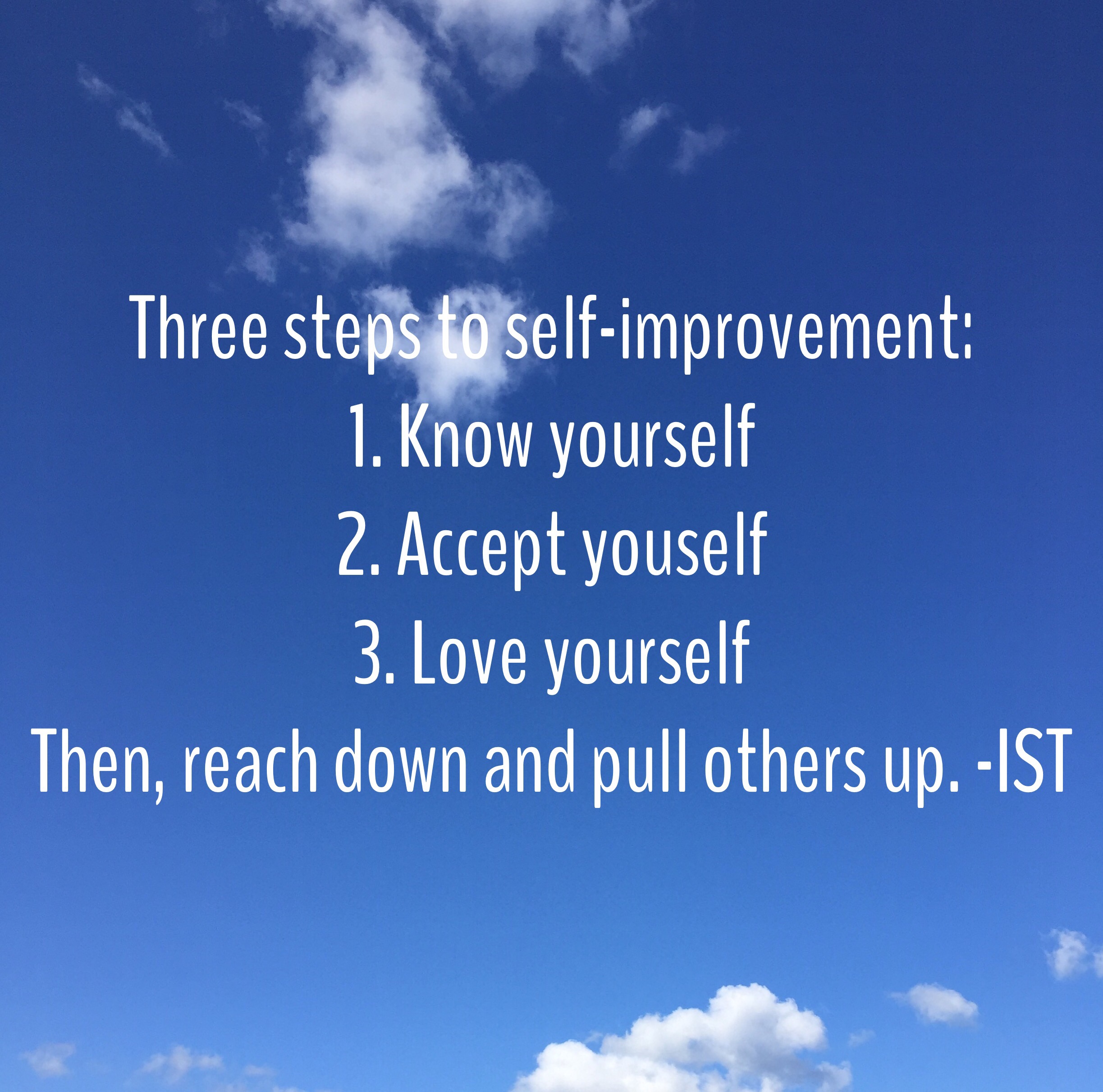 Three steps to self improvement graphic