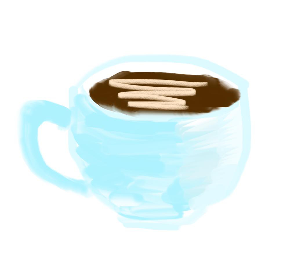 turquoise coffee cup with coffee