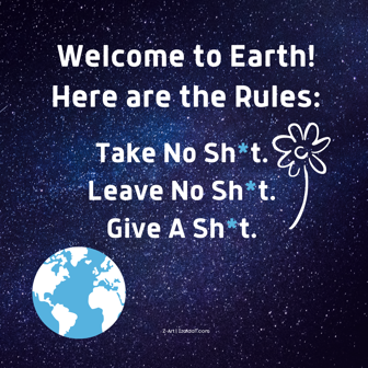 welcome to earth here are the rules stucker