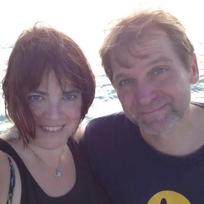 two people by ocean